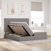 vidaXL Bett mit LED-Lichtleisten mit Kopfteil Taupe 180 x 200 cm Stoff