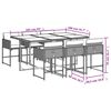 vidaXL 7-tlg. Garten-Essgruppe mit Kissen Grau Poly Rattan