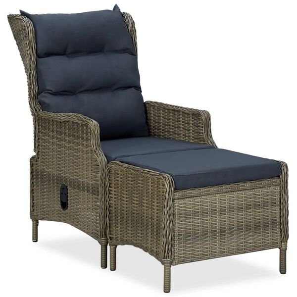 vidaXL 3-tlg. Garten-Lounge-Set mit Auflagen Poly Rattan Braun