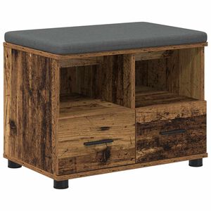 vidaXL Flurbank mit Kissen mit Schubladen Altholz 60 x 38 x 46 cm