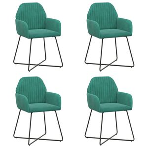vidaXL Esszimmerst&uuml;hle 4 stk. Samt T&uuml;rkis 55 x 50 x 84 cm
