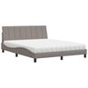 vidaXL Bett mit Matratze "Hanko" Taupe 160x200 cm Stoff