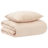 vidaXL Bettw&auml;sche-Set Beige 155 x 200 cm Baumwolle, Kapok, Polyester