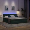 vidaXL Bett mit LED-Lichtleisten Dunkelgr&uuml;n 180 x 200 cm Samt