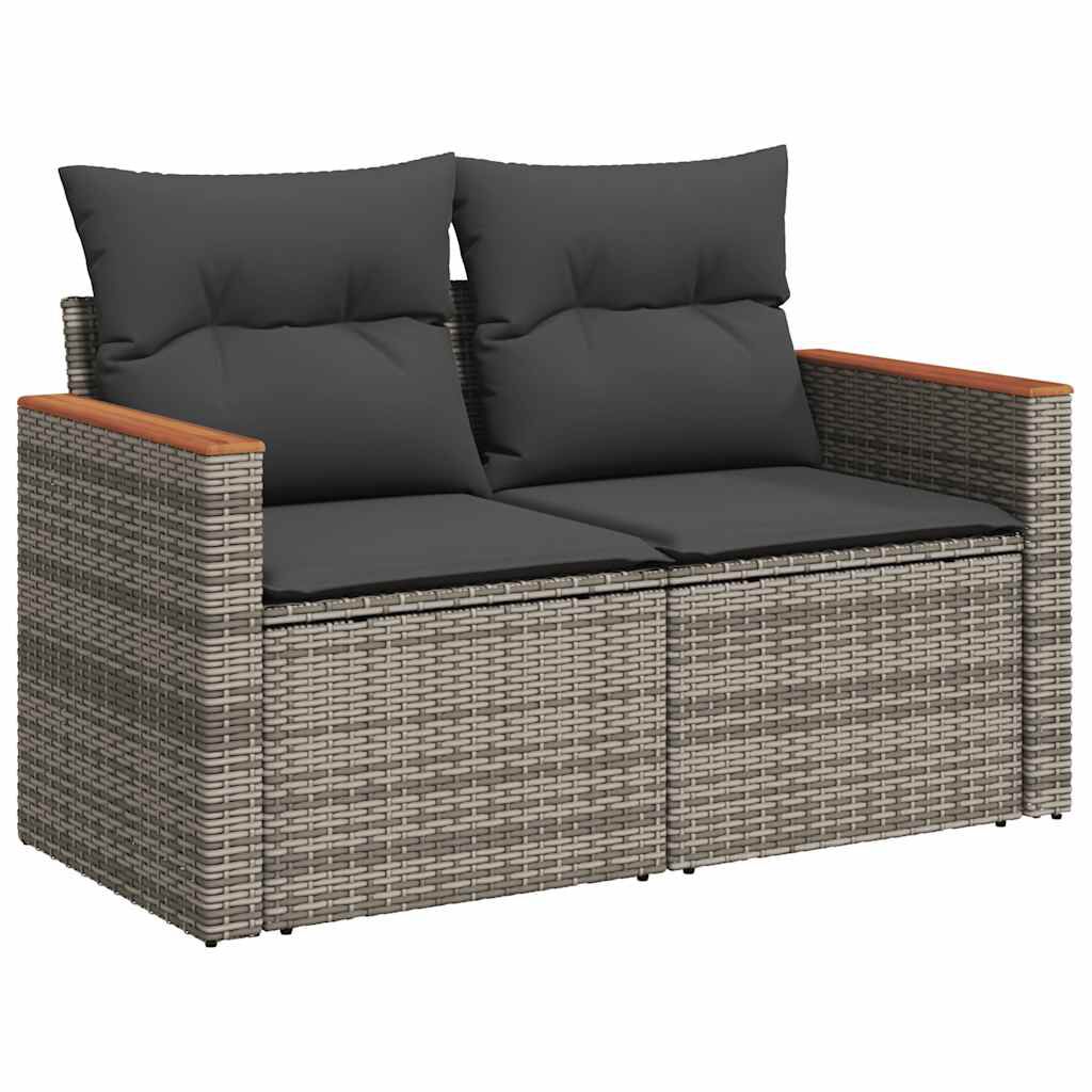 VidaXL Gartensofa 2-Sitzer Aus Akazienholz – Mit Kissen, Modular, Für Terrasse & Garten