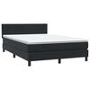vidaXL Boxspringbett mit Matratze & LED Schwarz 140x220 cm Samt