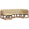 vidaXL Outdoor-Sofagarnitur mit Kissen 6 pcs Natur und Beige