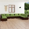 vidaXL 9-tlg. Garten-Lounge-Set mit Kissen Poly Rattan Braun