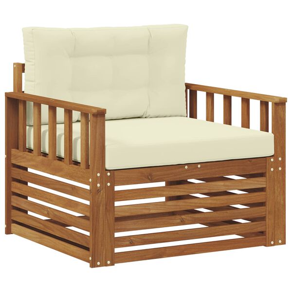 vidaXL Outdoor-Sofagarnitur Massives Akazienholz und Polyester Natur