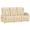 vidaXL 3-Sitzer Massagesessel mit Getränkehalter Creme Stoff