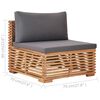 vidaXL 12-tlg. Garten-Lounge-Set mit Kissen Dunkelgrau Massivholz Teak
