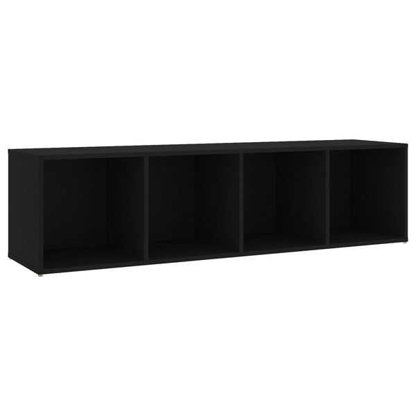 vidaXL 4-tlg. TV-Schrank-Set Schwarz Holzwerkstoff