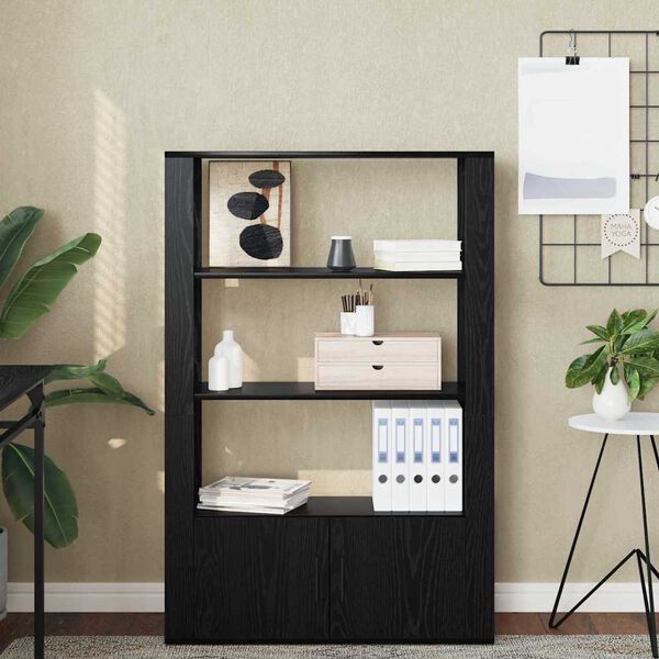 vidaXL Sideboard Schwarz Eichen-Optik 30 x 80 x 119.5 cm Holzwerkstoff