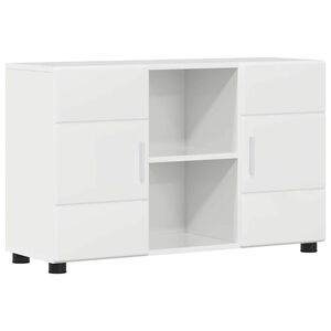 vidaXL Sideboard mit Regal FLORIN Hochglanz Wei&szlig; 88,5 x 30,5 x 55,5 cm