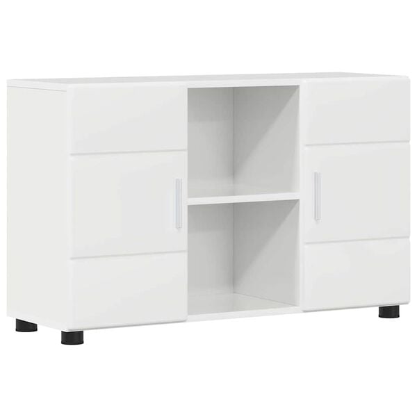 vidaXL Sideboard Hochglanz Wei&szlig; 88,5 x 30,5 x 55,5 cm Holzwerkstoff