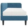vidaXL Eckbettgestell mit Matratze mit Kopfteil Blau 80 x 200 cm Samt