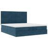 vidaXL Ottoman-Bett mit Matratzen & LED Dunkelblau 200x200 cm Samt