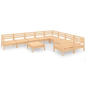 vidaXL 10-tlg. Garten-Lounge-Set Massivholz Kiefer