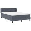 vidaXL Boxspringbett mit Matratze Dunkelgrau 160 x 200 cm Samt