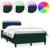 vidaXL Boxspringbett mit Matratze & LED Dunkelgr&uuml;n 120x210 cm Samt