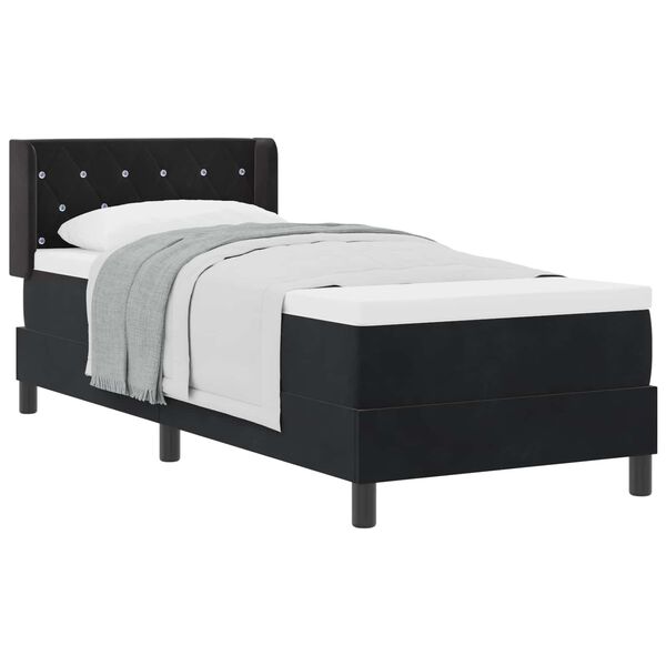 vidaXL Boxspringbett mit Matratze Schwarz 200 x 80 cm Samt