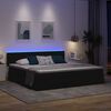 vidaXL Bett mit Stauraum und LED mit LED Schwarz 200 x 200 cm Stoff