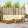 vidaXL Ecksofa Set mit Kissen 7 pcs Natur und Creme Massivholz Akazie