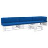 vidaXL 4-tlg. Paletten-Lounge-Set Wei&szlig; Impr&auml;gniertes Kiefernholz
