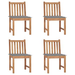 vidaXL Gartenst&uuml;hle 4 Stk. mit Kissen Massivholz Teak