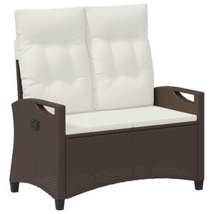 vidaXL Gartenbank mit Kissen Braun und Creme 105 x 60 x 112 cm