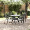 vidaXL Gartentisch Set 5 pcs Schwarz Gussaluminium