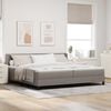 vidaXL Boxspringbett mit Matratze Taupe 200 x 200 cm Polyester
