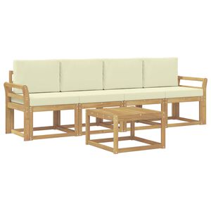 vidaXL Outdoor-Sofagarnitur 5 stk. Wei&szlig; und Creme