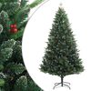 vidaXL K&uuml;nstlicher Weihnachtsbaum Klappbar mit Roten Beeren 210 cm