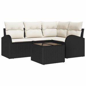 vidaXL Gartensofa-set 5 pcs Schwarz Poly-Rattan