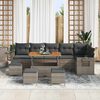 vidaXL Gartensofa-set mit Kissen 12 pcs Grau Poly-Rattan