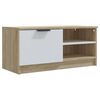 vidaXL TV-Schrank Wei&szlig; Sonoma-Eiche 80x35x36,5 cm Holzwerkstoff