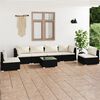 vidaXL 7-tlg. Garten-Lounge-Set mit Kissen Poly Rattan Schwarz