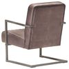 vidaXL Freischwinger Sessel Distressed Braun Echtleder