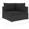 vidaXL 6-tlg. Garten-Lounge-Set mit Kissen Poly Rattan Schwarz