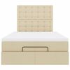 vidaXL Ottoman-Bett mit Matratze Creme 120x190 cm Stoff