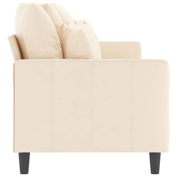 vidaXL 3-Sitzer-Sofa Creme 210 cm Samt