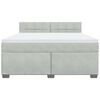 vidaXL Boxspringbett mit Matratze Hellgrau 180x200 cm Samt