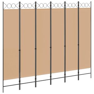 vidaXL 6-teiliger Raumtrenner Beige 240 x 200 cm Stoff