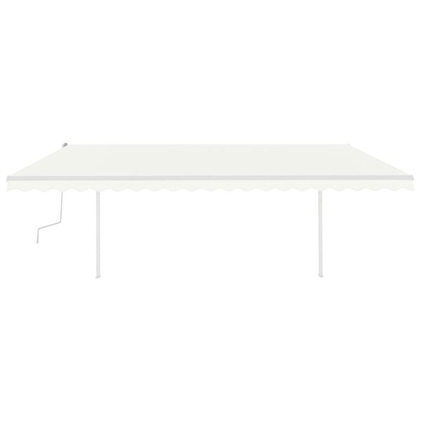 vidaXL Markise Manuell Einziehbar mit Pfosten 5x3 m Creme