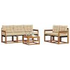 vidaXL Outdoor-Sofagarnitur mit Kissen 6 pcs Natur und Beige