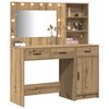 vidaXL Schminktisch mit Spiegelbeleuchtung 2 pcs Braun Holzwerkstoff