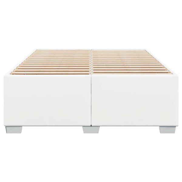 vidaXL Bettgestell ohne Matratze Wei&szlig; 137x190 cm Kunstleder
