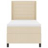 vidaXL Boxspringbett mit Matratze Creme 100 x 200 cm Stoff