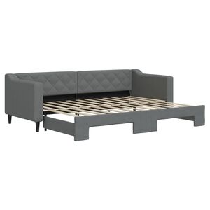 vidaXL Tagesbett Ausziehbar Dunkelgrau 80x200 cm Stoff